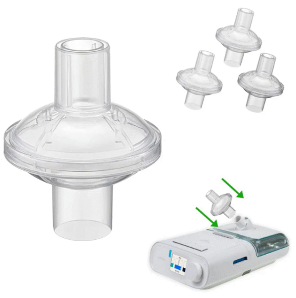 Filtr jednorazowy dwukierunkowy antybakteryjny antywirusowy CPAP bIPAP respirator - obrazek 3